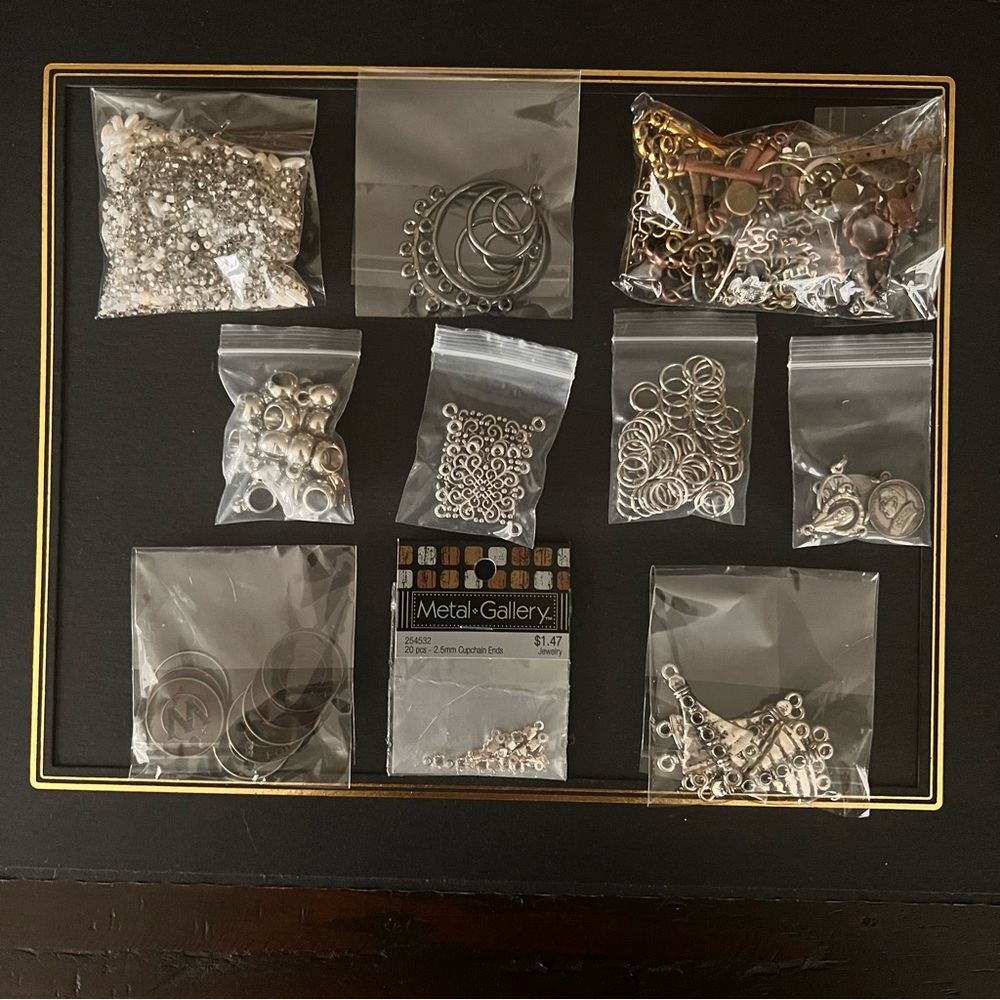 Bundle of 10 Assorted Silver Jewelry Supplies